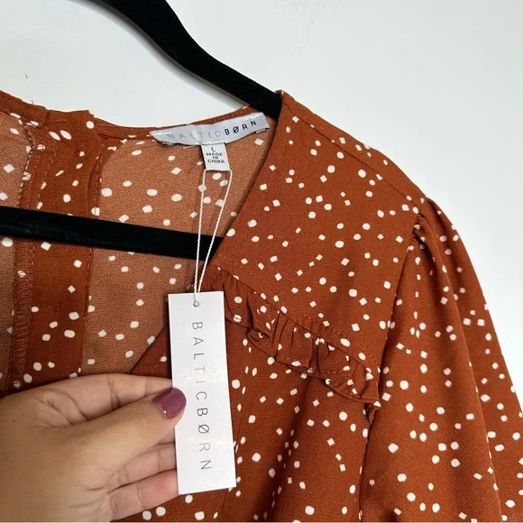 NWT Baltic Born Dakota Polka Dot Jumpsuit in Rust - Picture 3 of 10